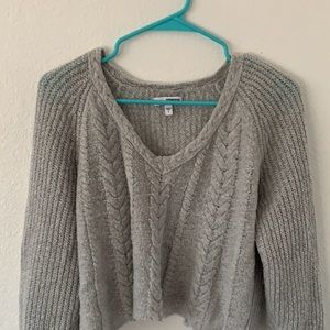 Cropped grey sweater
